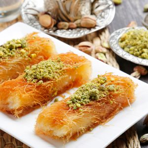 Kunafa with cheese كنافة مبرومة بالجبن